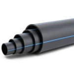 أنابيب بلاستيك HDPE ضغط 3.2 بار PE 100 قطر خارجي 280 مم SDR 41 أسود مع خطوط زرقاء