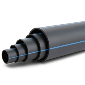 أنابيب بلاستيك HDPE ضغط 3.2 بار PE 100 قطر خارجي 280 مم SDR 41 أسود مع خطوط زرقاء