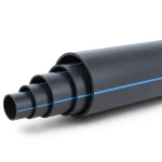 أنابيب بلاستيك HDPE ضغط اسمي 3.2 بار PE 100 قطر خارجي 500 مم SDR 41 أسود مع خطوط زرقاء