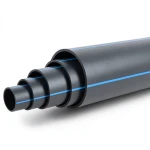 مواسير HDPE ضغط 3.2 بار PE 100 قطر خارجي 560 مم SDR 41 أسود مع خطوط زرقاء