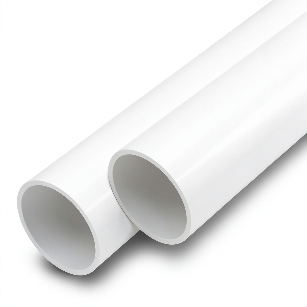 مواسير UPVC ضغط اسمي 10 بار قطر خارجي 200 مم سمك 7.7 مم أبيض