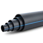 أنابيب بلاستيك HDPE ضغط 3.2 بار PE 100 قطر خارجي 280 مم SDR 41 أسود مع خطوط زرقاء