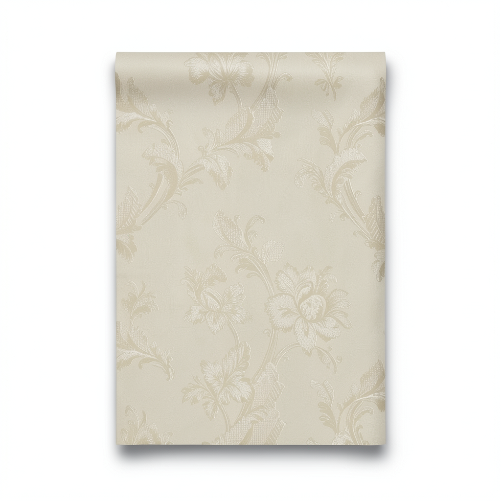 Italian Floral Wallpaper 10m x 0.73m Beige, Model 56809