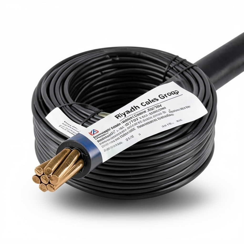 Stranded Copper Electric Wire 450/750V, 4mm2, Black, 100m Coil | Riyadh Cables Group