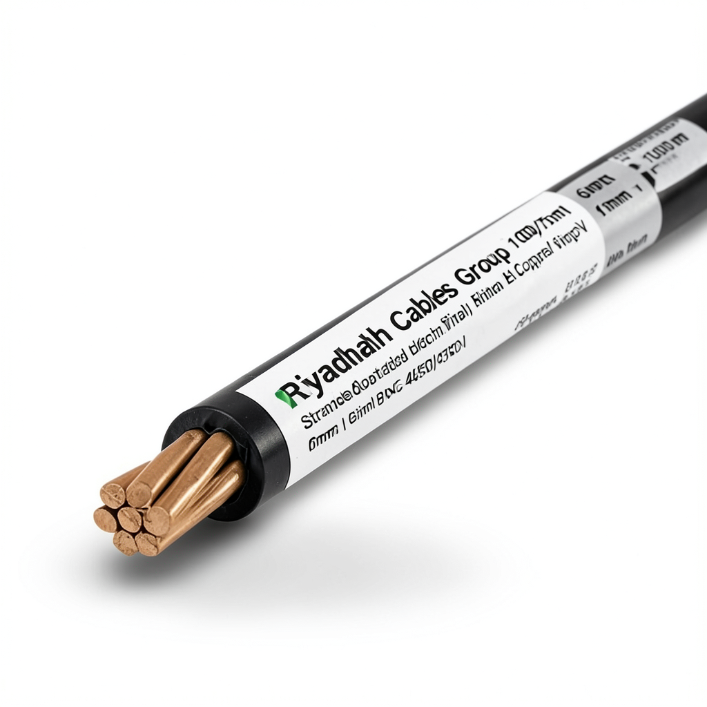 Stranded Copper Electrical Wire 450/750V, 6mm, Black, 100m | Riyadh Cables Group