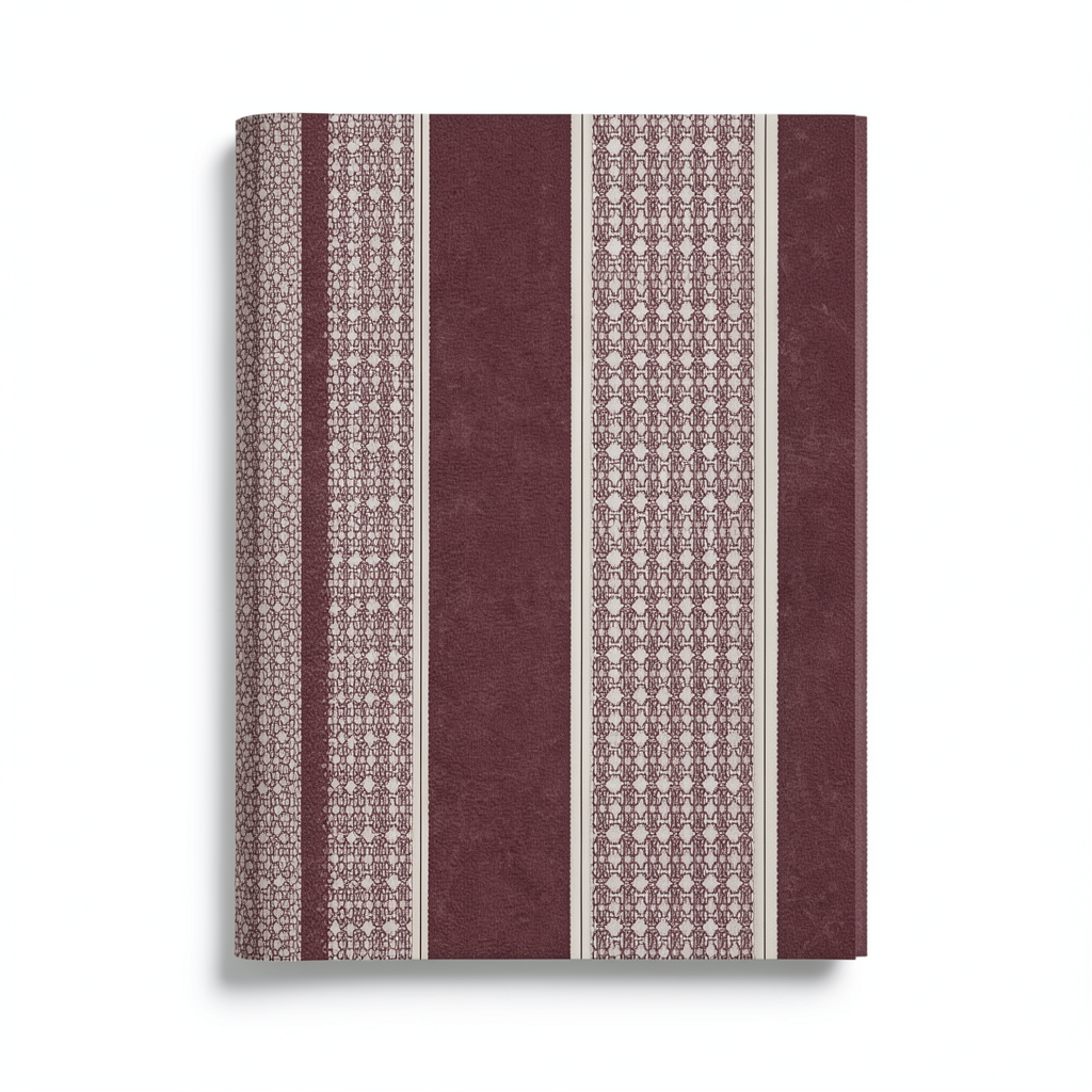 Italian Wallpaper Striped Design Size 10mx0.70m Dark Red