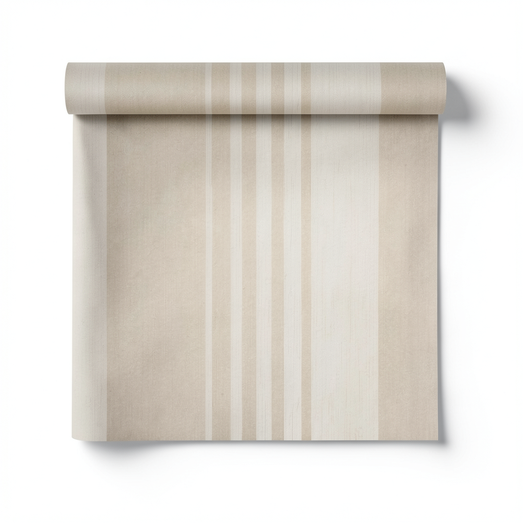 Italian Wallpaper Striped Design Beige Color, Size 10m x 0.73m, Model 305022