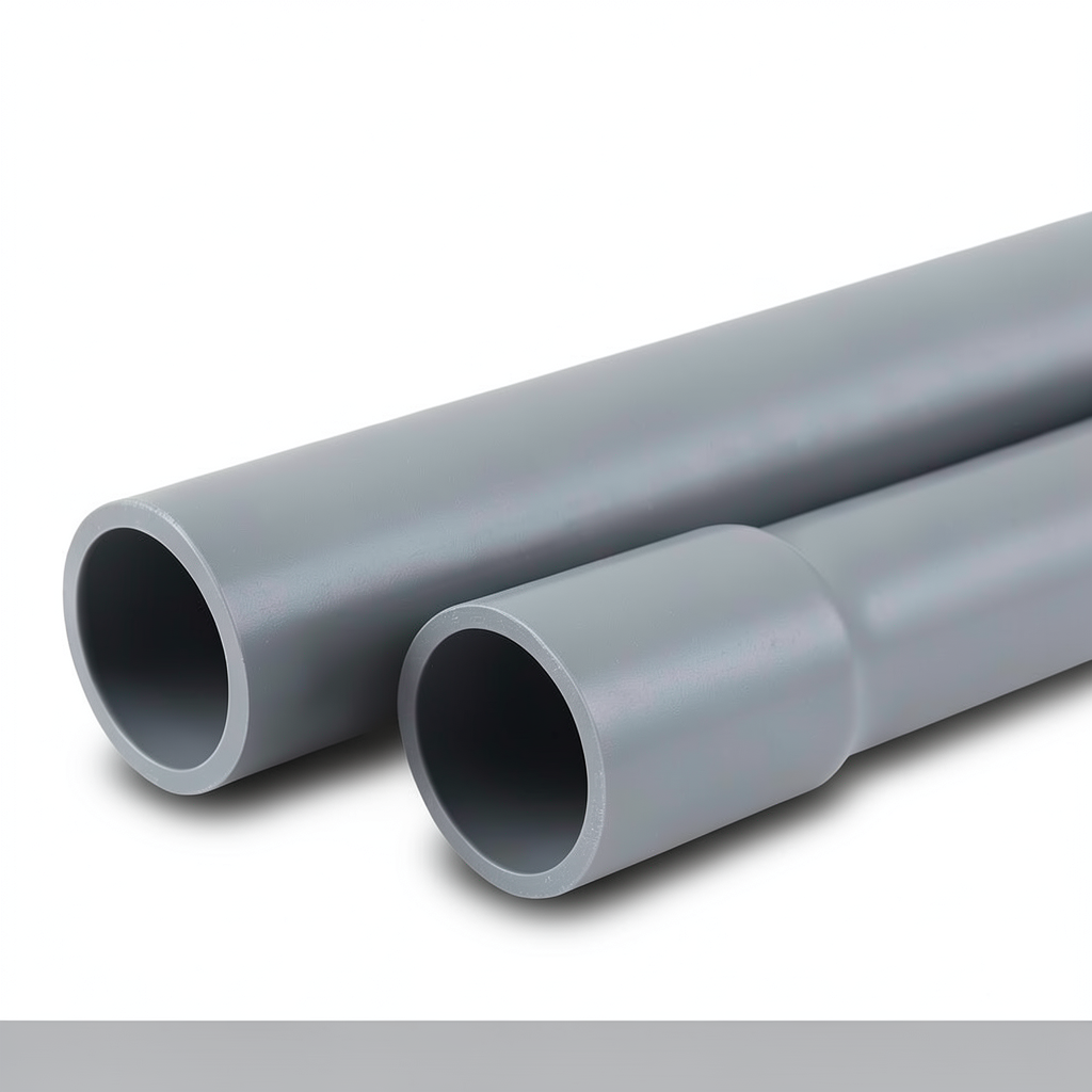 أنابيب UPVC جدول 80 مقاس ½1 إنش سمك 5.08 مم لون رمادي