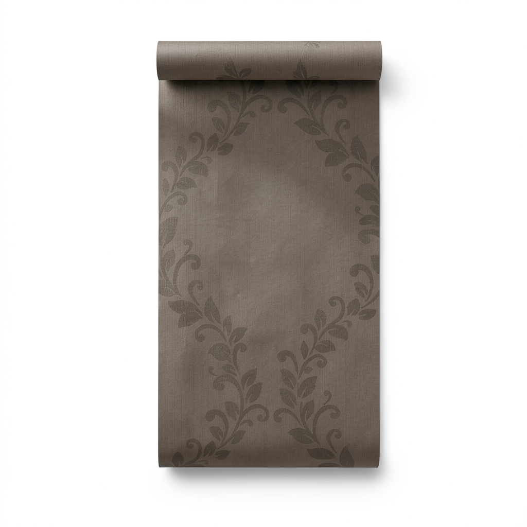 Classic Wallpaper Length 10m, Width 0.73m, Brown Color, Model 305026