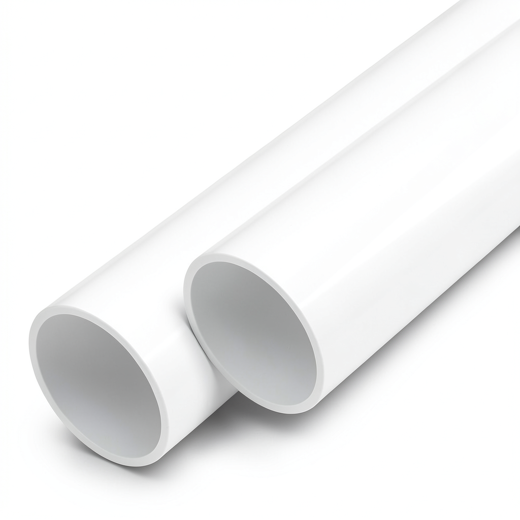 مواسير UPVC ضغط اسمي 10 بار قطر خارجي 50 مم سمك 2.4 مم لون أبيض