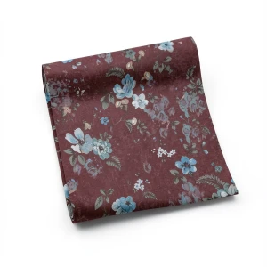 Italian Wallpaper Dark Red Floral Design, Size 10mx0.70m, Model rc17021