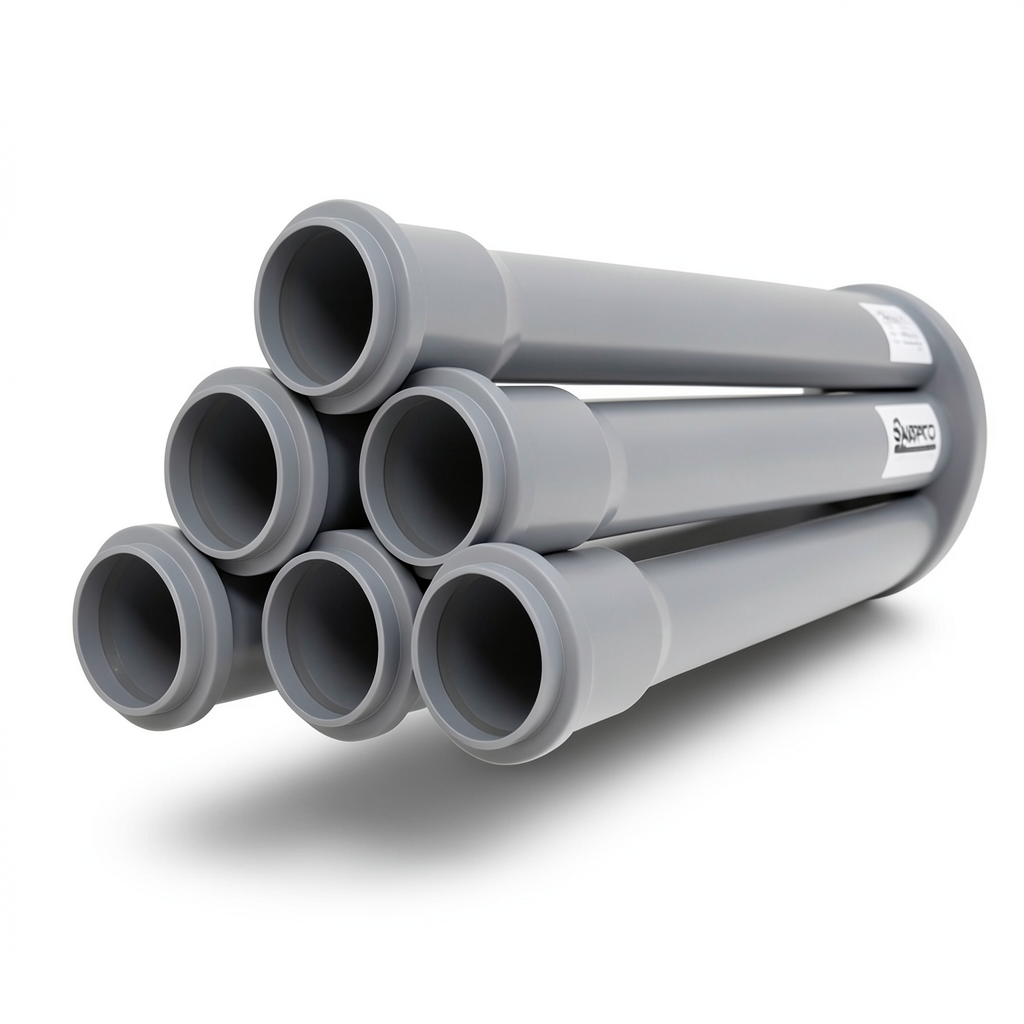 UPVC Pipes PN 16 Bar Size 250 mm Thickness 18.6 mm Gray Color | SAPPCO