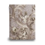 Italian Wallpaper Floral Design Brown Color, Size 10mx0.70m, Model rc17047