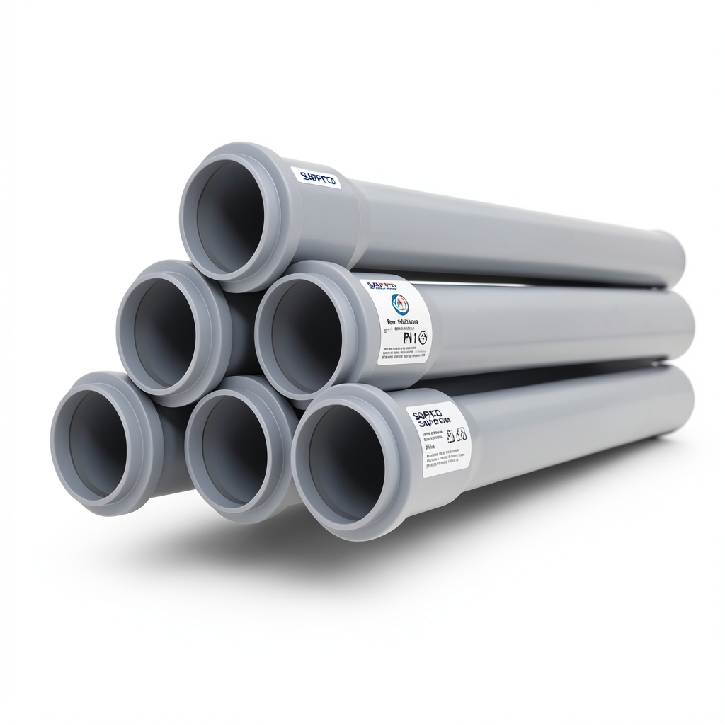 أنابيب UPVC ضغط 16 بار مقاس 400 مم سمك 29.7 ملم لون رمادي | سابكو
