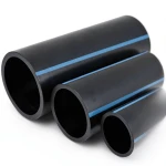 NPF HDPE Pipes Pressure 6 Bar Diameter 160 mm Thickness 4.7 mm Black