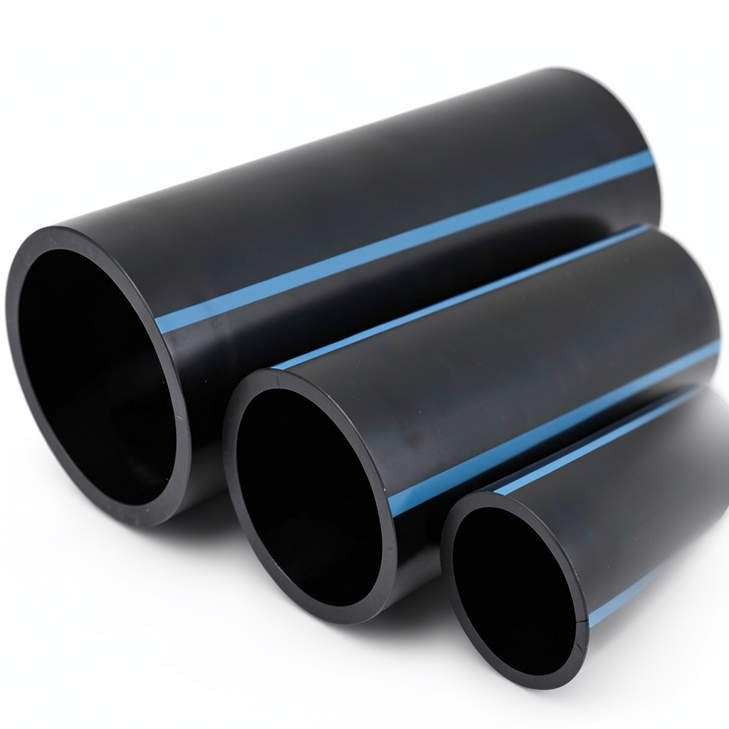 مواسير HDPE الوطني لشبكات المياه ضغط 6 بار قطر خارجي 160 مم سمك 4.7 مم أسود