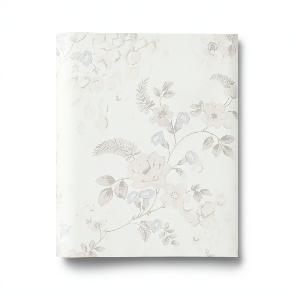 Italian Wallpaper Off White Floral Design, Size 10m x 0.70m, Model rc17019