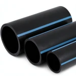 NPF HDPE Pipes High Pressure 6 Bar Diameter 200 mm Thickness 5.9 mm Black