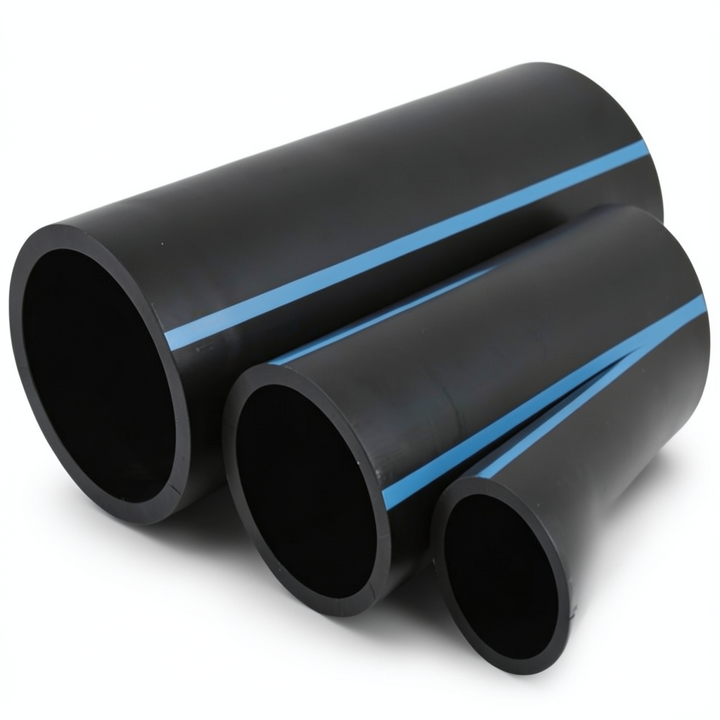 NPF HDPE Pipes Pressure 6 Bar Diameter 280 mm Thickness 8.2 mm Black