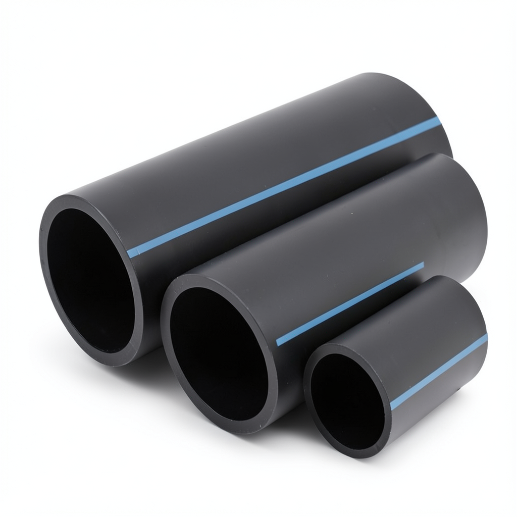مواسير HDPE الوطني لشبكات المياه ضغط عالي 6 بار قطر 315 مم سمك 9.2 مم أسود