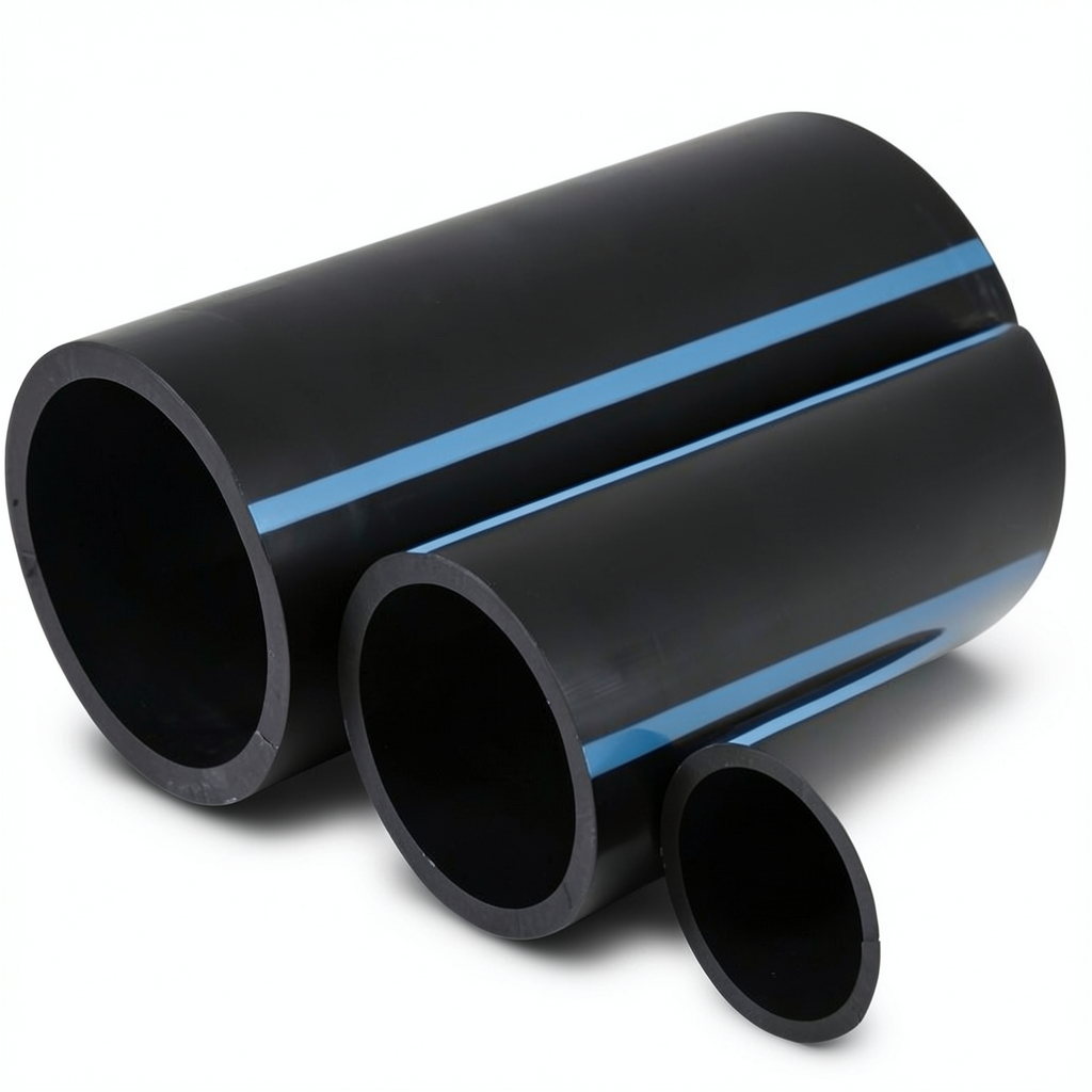 مواسير HDPE الوطني لشبكات المياه ضغط 6 بار قطر 355 مم سمك 10.4 مم أسود