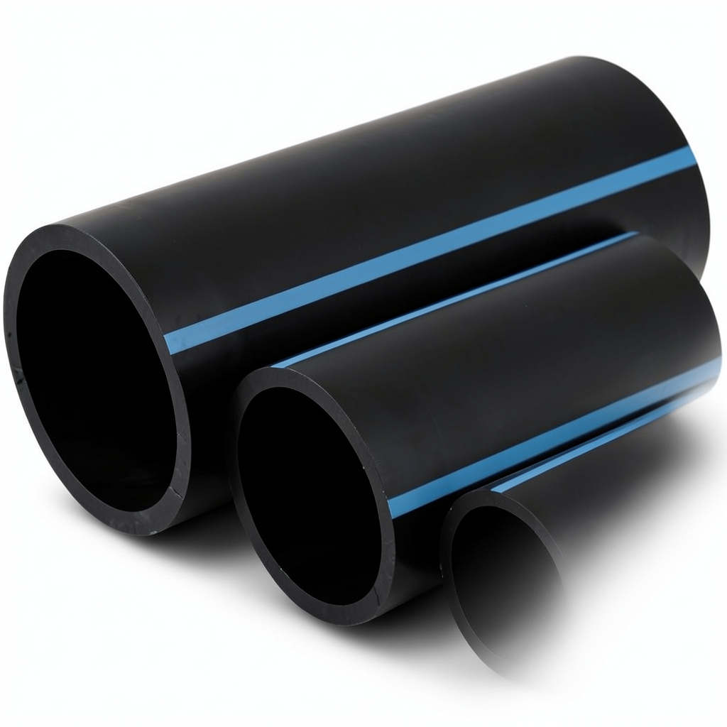 مواسير HDPE الوطني لشبكات المياه ضغط 6 بار قطر خارجي 400 مم سمك 11.7 مم أسود