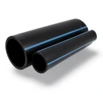 NPF HDPE Pipes High Pressure 6 Bar Diameter 450 mm Thickness 13.2 mm Black