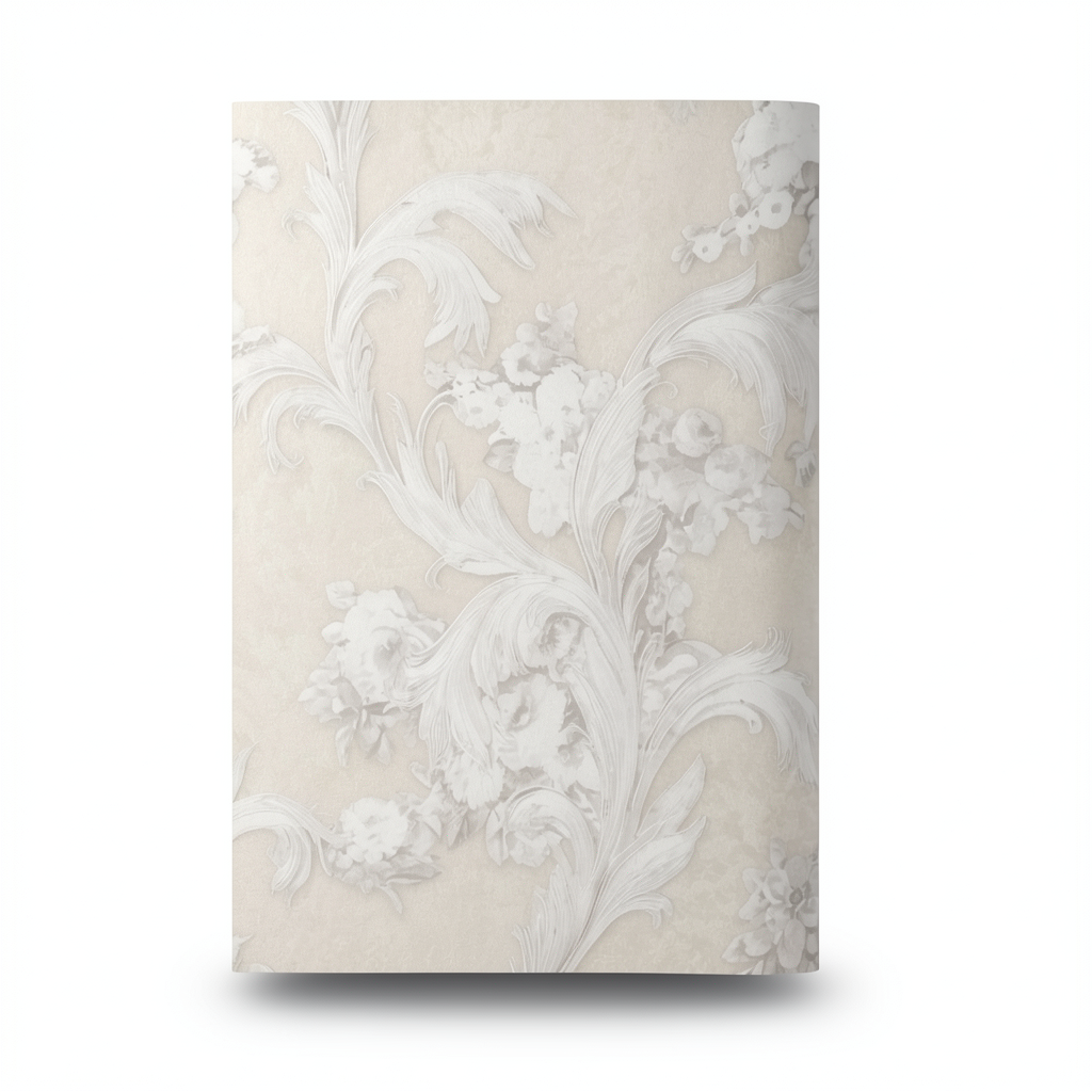 Italian Wallpaper Floral Design Pale Beige, Size 10mx0.70m, Model rc17046