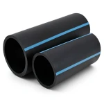 NPF HDPE Pipes Pressure 6 Bar Diameter 630 mm Thickness 18.4 mm Black