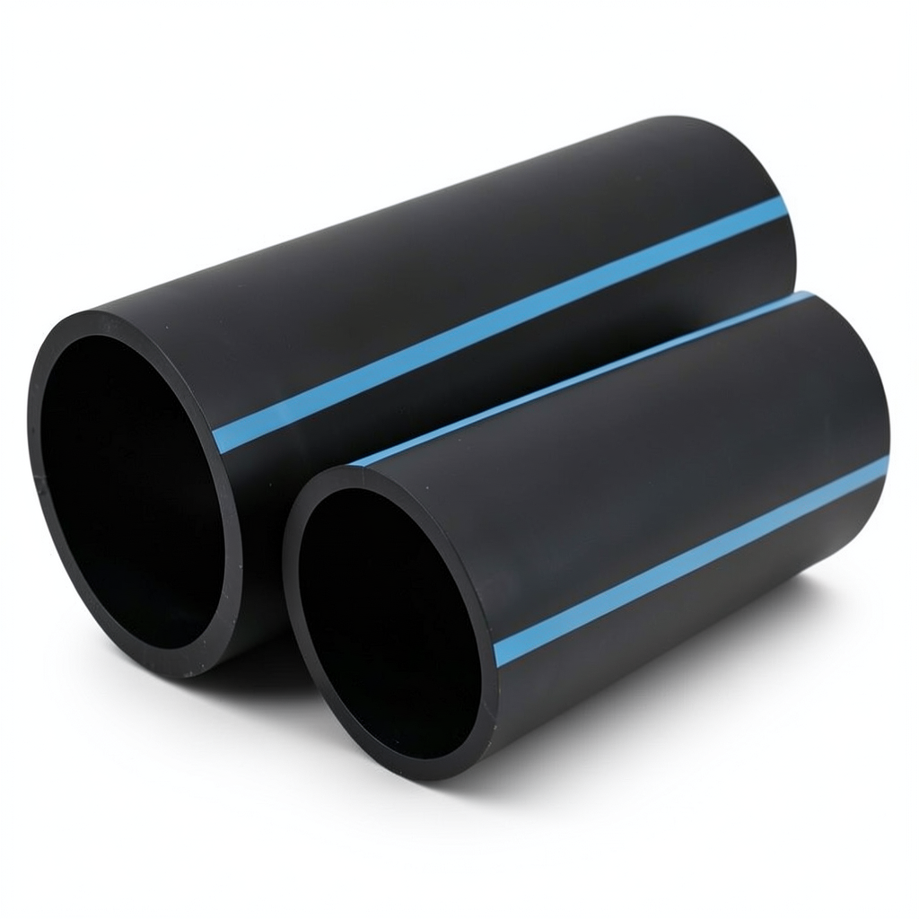 مواسير HDPE الوطني لشبكات المياه ضغط 6 بار قطر خارجي 630 مم سمك 18.4 مم أسود