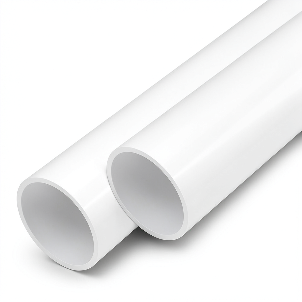 مواسير UPVC ضغط اسمي 12.5 بار قطر خارجي 200 مم سمك 9.6 مم لون أبيض