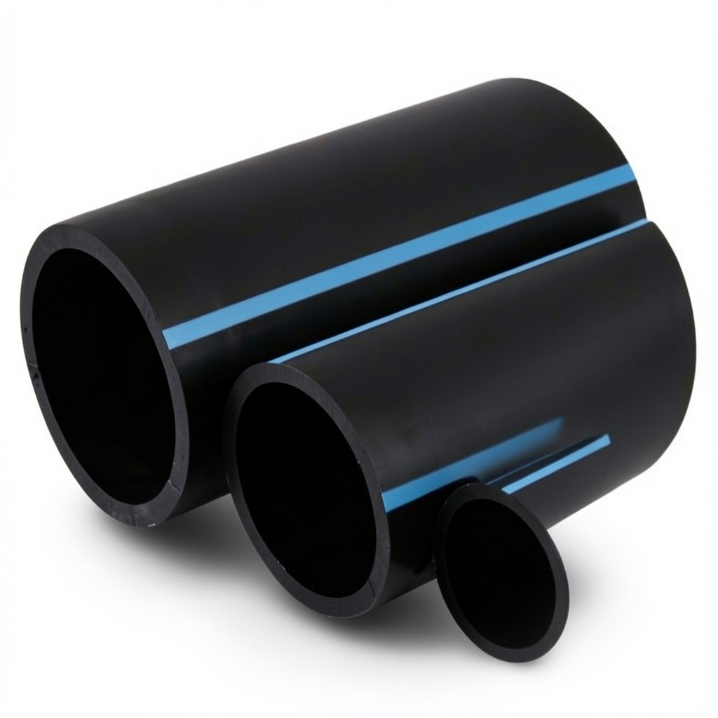 NPF HDPE Pipes Pressure 6 Bar Diameter 75 mm Thickness 2.2 mm Black