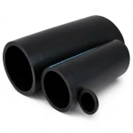 NPF HDPE Pipes Pressure 6 Bar Diameter 140 mm Thickness 4.1 mm Black