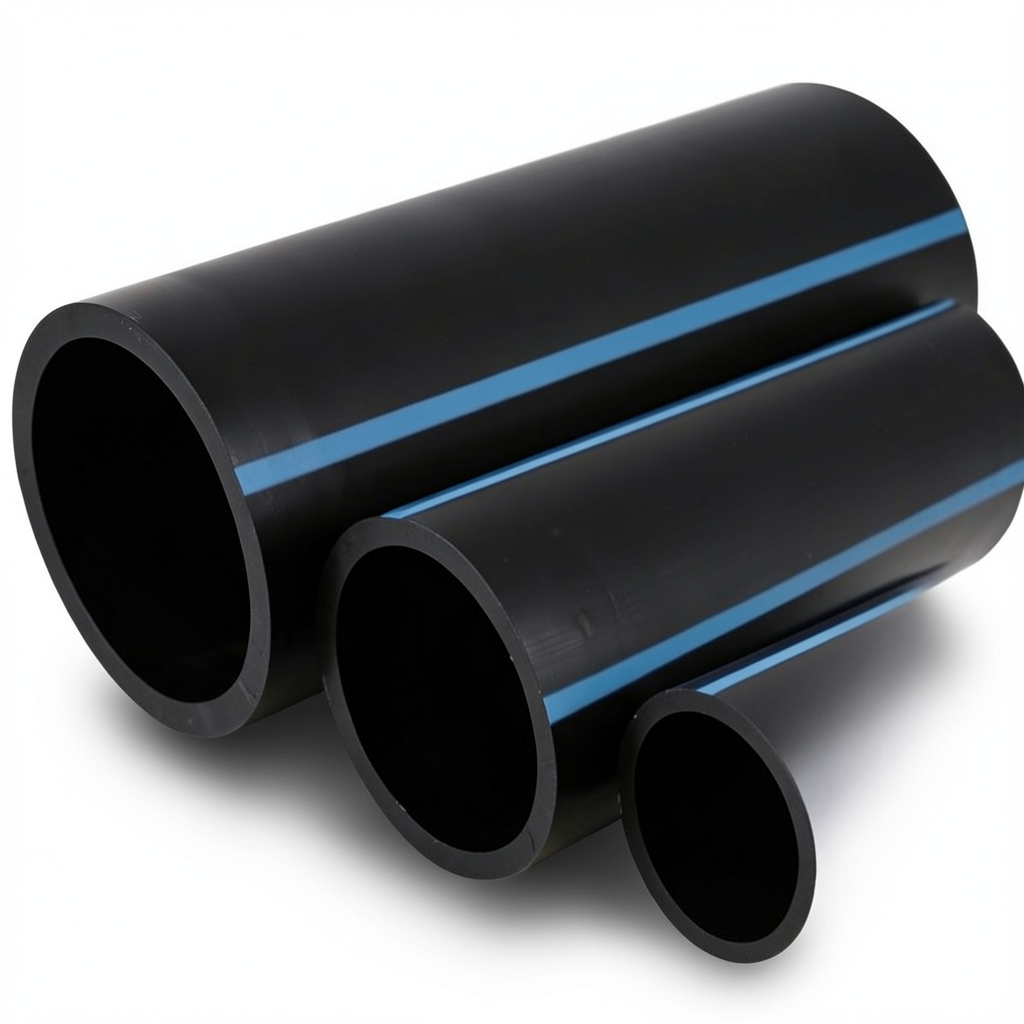 مواسير HDPE الوطني لشبكات المياه ضغط عالي 6 بار قطر 315 مم سمك 9.2 مم أسود