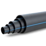 أنابيب HDPE ضغط 4 بار PE 100 قطر خارجي 315 مم SDR 33 أسود مع خط أزرق