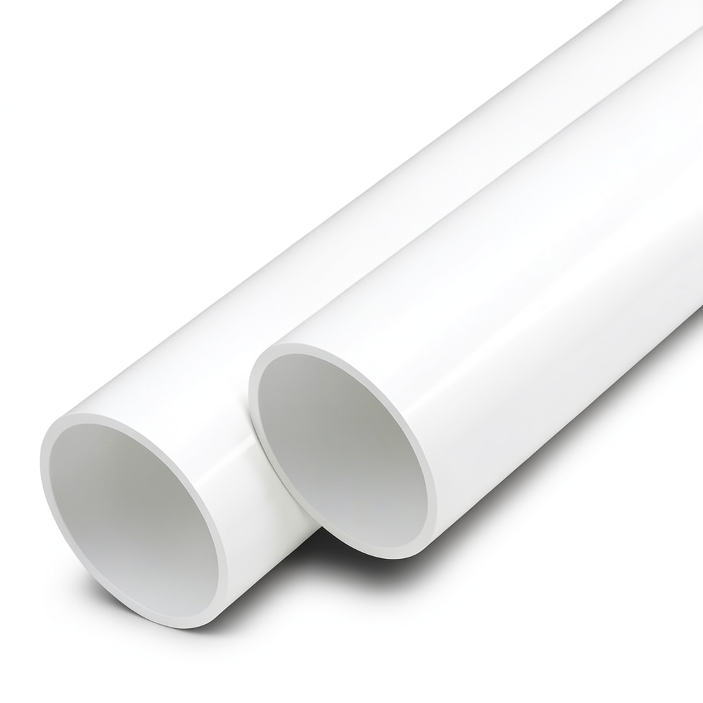 مواسير UPVC ضغط اسمي 12.5 بار قطر خارجي 200 مم سمك 9.6 مم لون أبيض