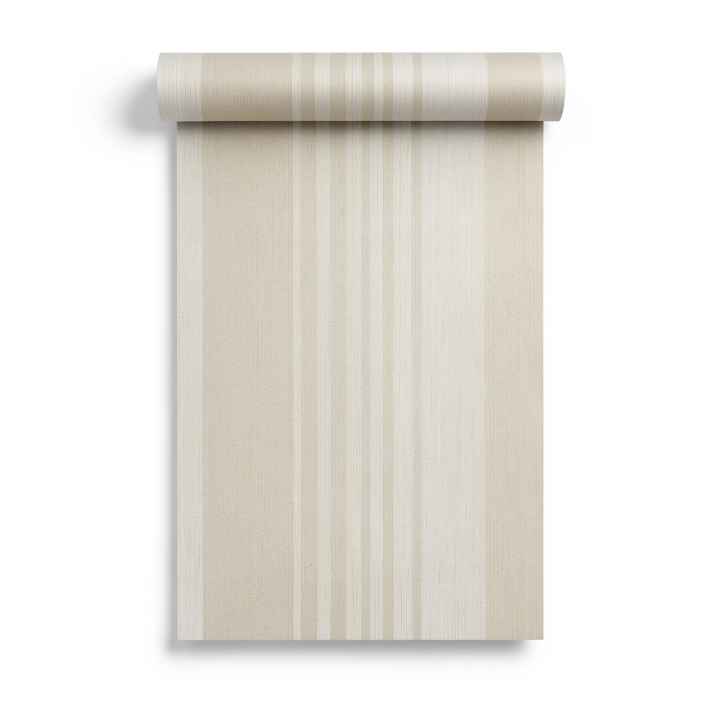 Italian Wallpaper Striped Design Beige Color, Size 10m x 0.73m, Model 305022