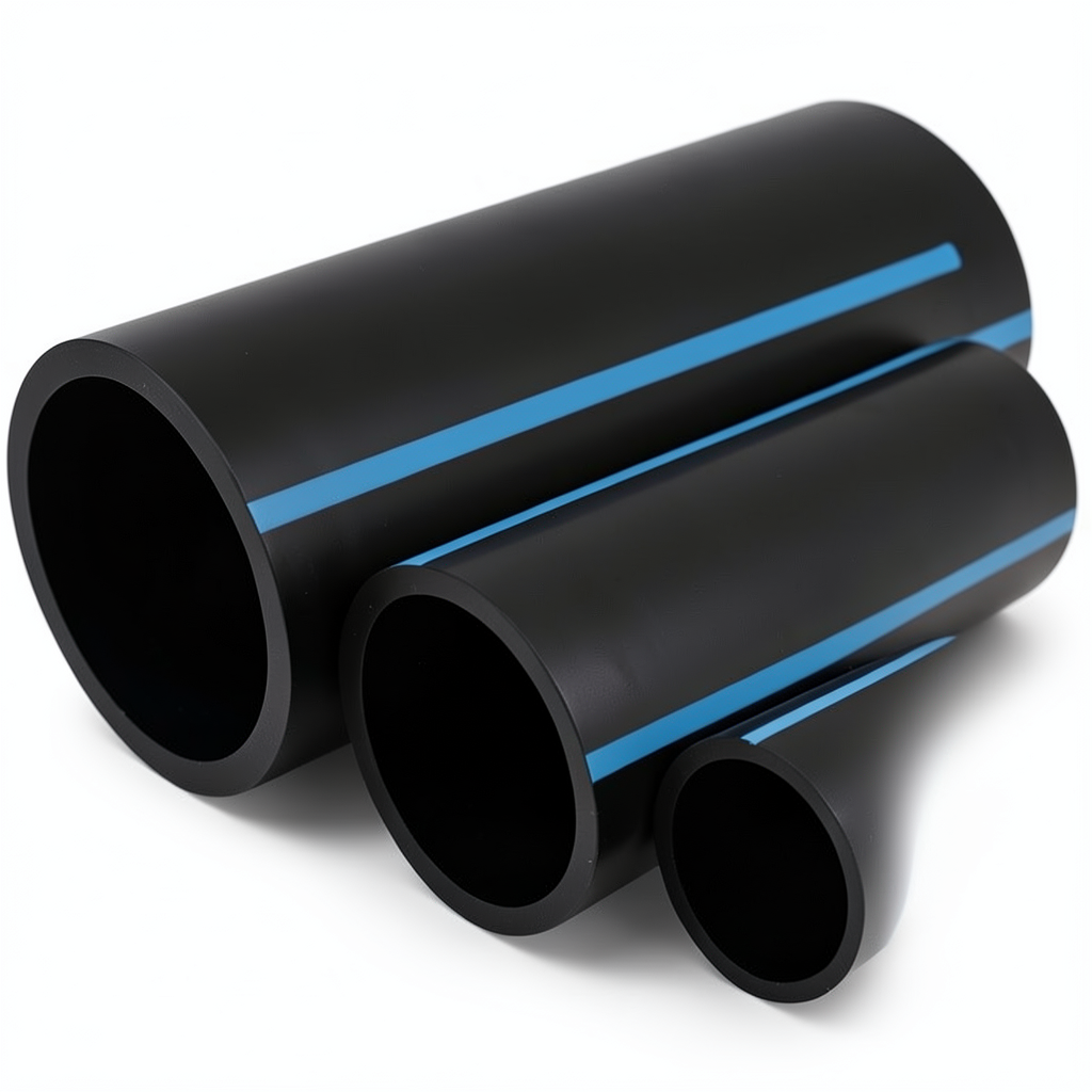 أنابيب HDPE الوطني للضغط العالي 10 بار، قطر خارجي 125 مم، سمك 6 مم، أسود