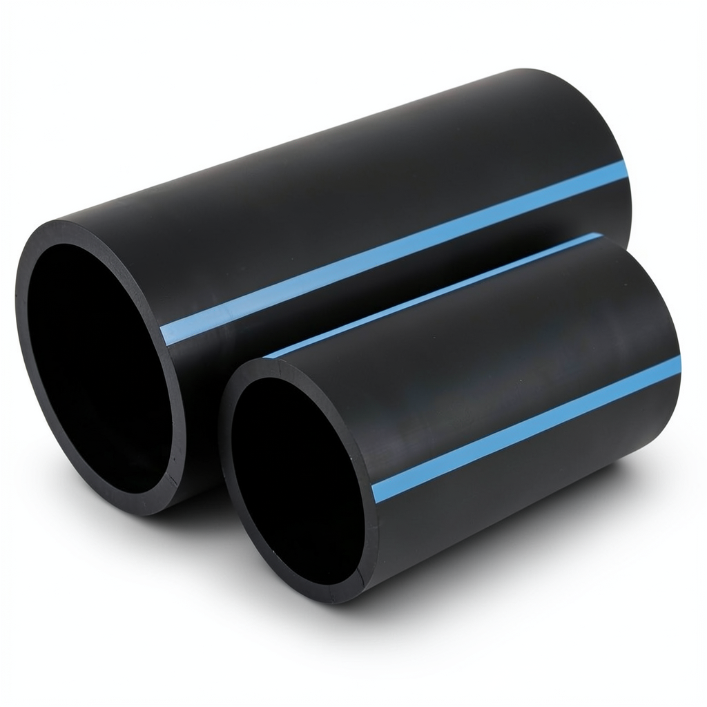 أنابيب HDPE الوطني ضغط 10 بار قطر خارجي 200 مم سمك 9.6 مم لون أسود