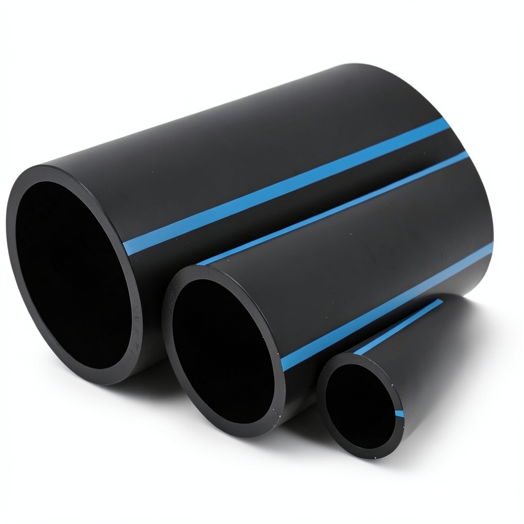 أنابيب HDPE الوطني ضغط 10 بار قطر خارجي 225 مم سمك 10.8 مم لون أسود