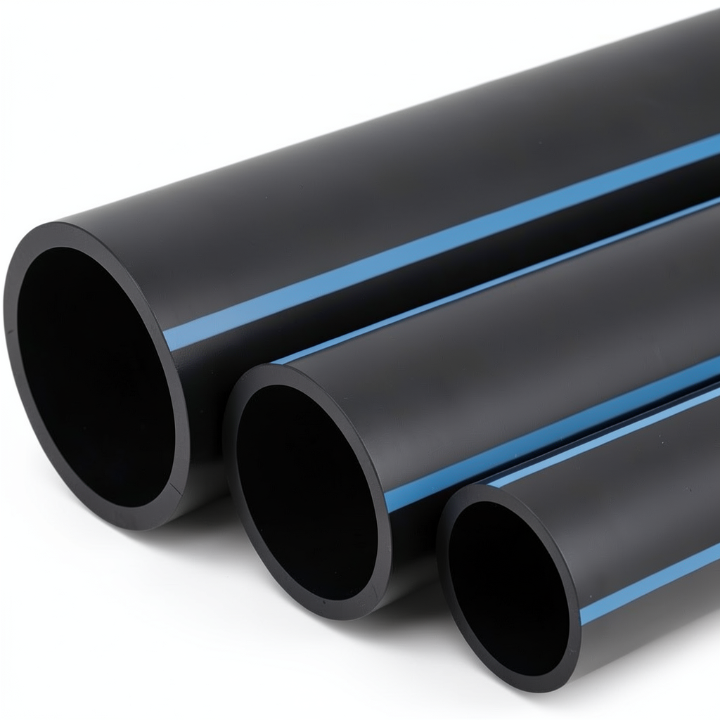 أنابيب HDPE الوطني 250 مم قطر خارجي، سمك 11.9 مم، ضغط 10 بار، لون أسود