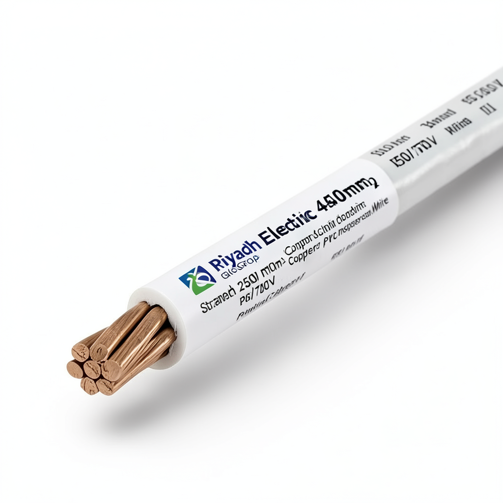 سلك كهرباء مجدول 240 mm2 450/750 V موصل نحاس عزل PVC لون أبيض | مجموعة كابلات الرياض