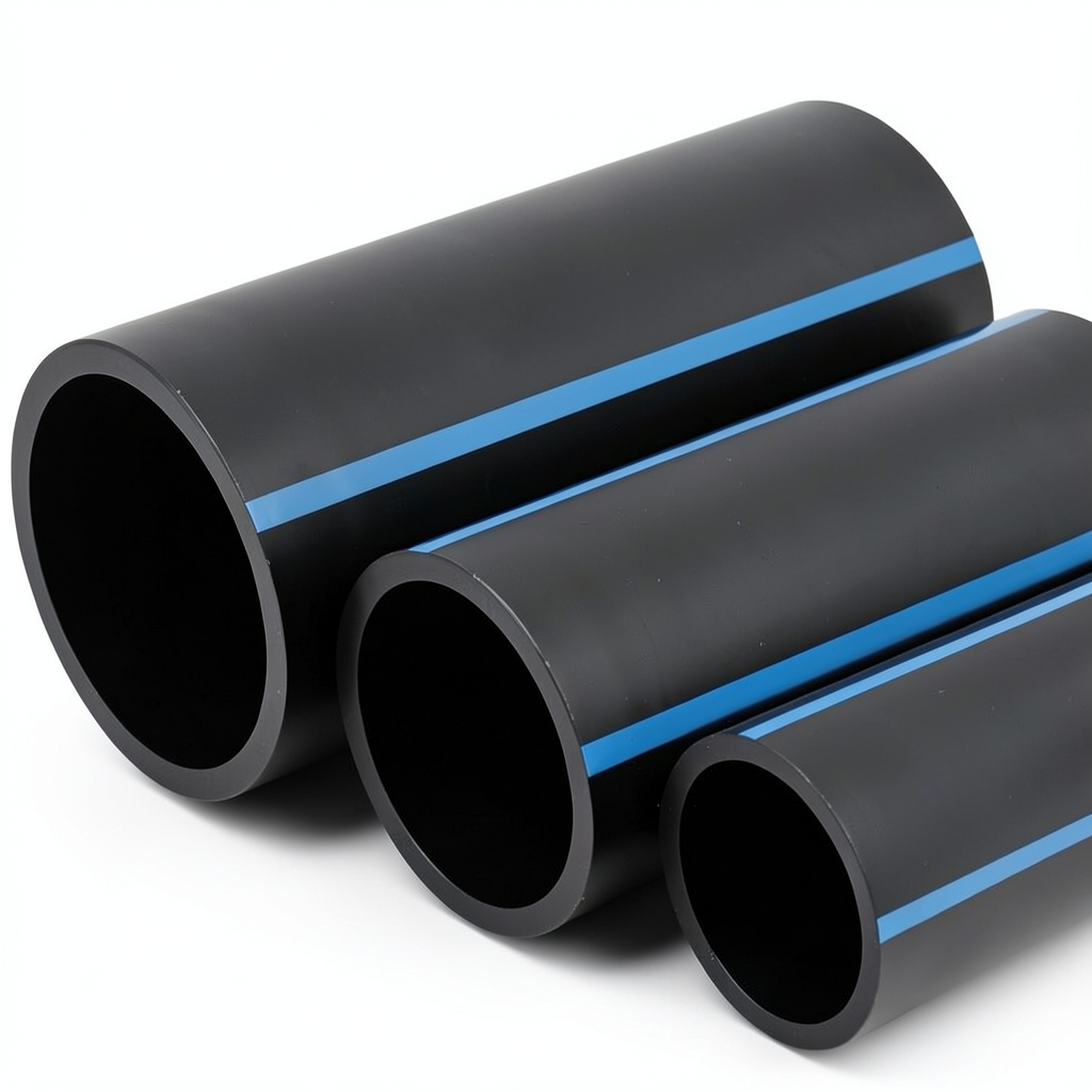مواسير HDPE الوطني لشبكات المياه ضغط 6 بار قطر خارجي 400 مم سمك 11.7 مم أسود