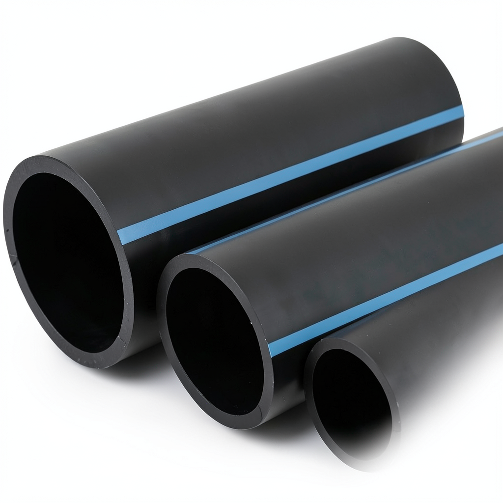 أنابيب HDPE الوطني للضغط العالي 10 بار، قطر خارجي 125 مم، سمك 6 مم، أسود