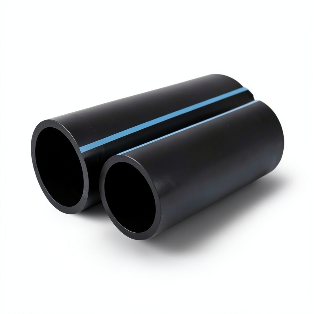أنابيب HDPE الوطني ضغط 10 بار قطر خارجي 200 مم سمك 9.6 مم لون أسود
