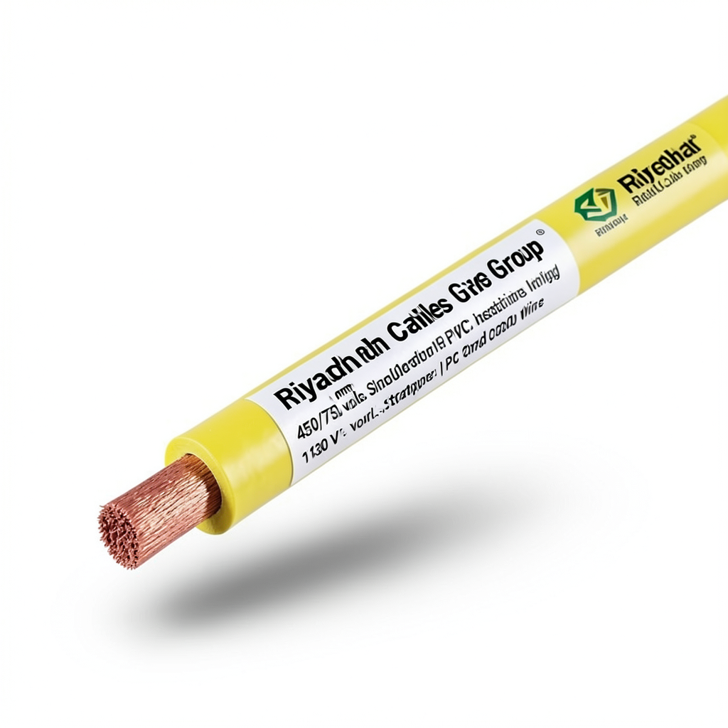 سلك كهرباء 6 mm نحاس مجدول عزل PVC لون اصفر 450/750 فولت | مجموعة كابلات الرياض