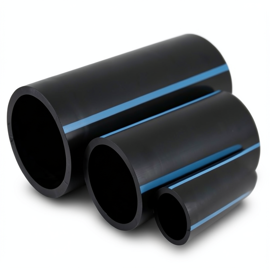 مواسير HDPE الوطني لشبكات المياه ضغط 16 بار قطر خارجي 125 مم سمك 9.3 مم لون أسود