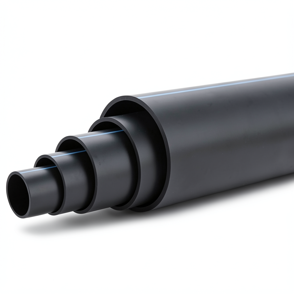 HDPE Pipe Nominal Pressure 3.2 Bar PE 100 OD 200 mm SDR 41 Black