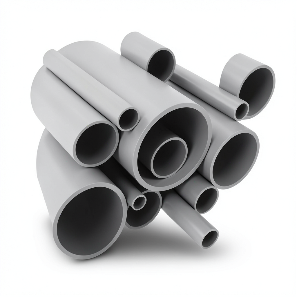 انابيب UPVC جدول 80 مقاس 1/2 إنش سمك 3.73 مم لون رمادي