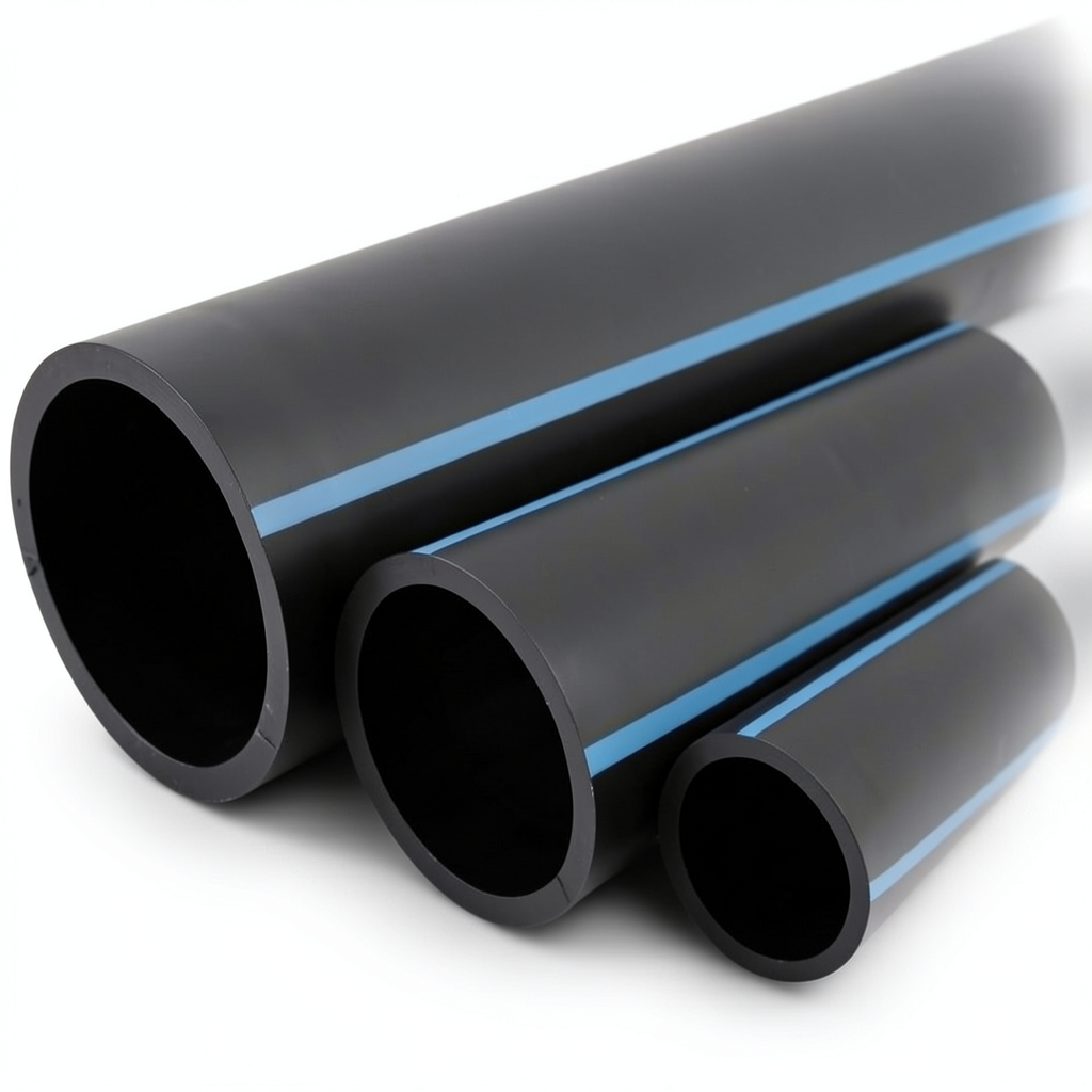 أنابيب HDPE الوطني 250 مم قطر خارجي، سمك 11.9 مم، ضغط 10 بار، لون أسود